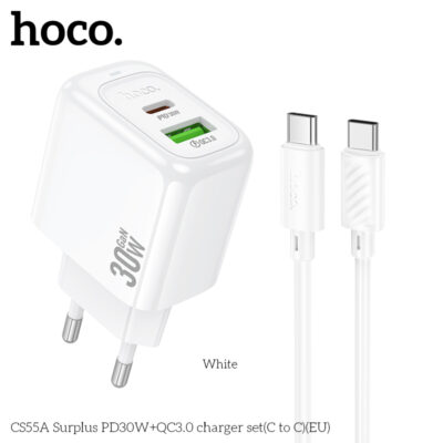 Bộ sạc Hoco Surplus PD30W+QC3.0 CS55A (C đến C) (EU) Bộ sạc Hoco Surplus PD30W+QC3.0 CS55A (C đến C) (EU) - Ảnh 8