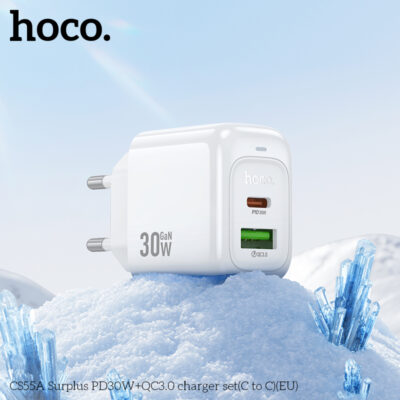 Bộ sạc Hoco Surplus PD30W+QC3.0 CS55A (C đến C) (EU) Bộ sạc Hoco Surplus PD30W+QC3.0 CS55A (C đến C) (EU) - Ảnh 2