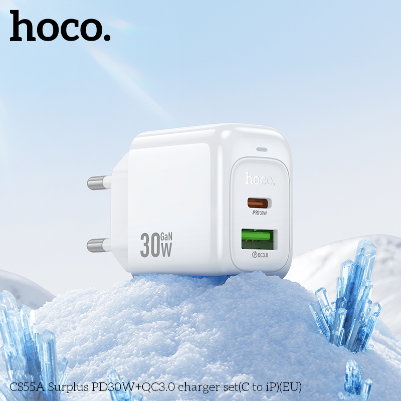 Bộ sạc Hoco Surplus PD30W+QC3.0 CS55A (C đến iP) (EU) - Ảnh 9