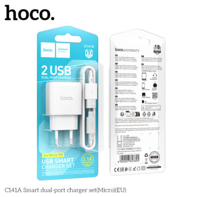 Bộ sạc hai cổng thông minh Hoco C141A(Micro)(EU) - Ảnh 2