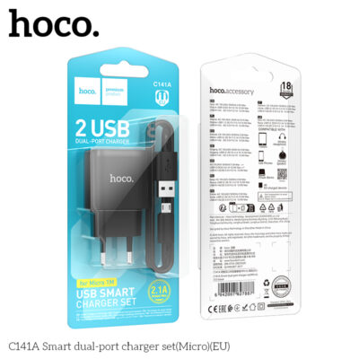 Bộ sạc hai cổng thông minh Hoco C141A(Micro)(EU) - Ảnh 3