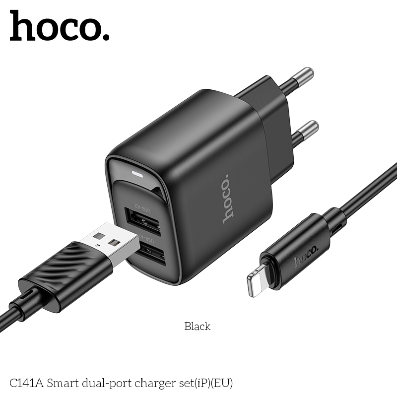 Bộ sạc hai cổng thông minh Hoco C141A(iP)(EU) - Ảnh 6