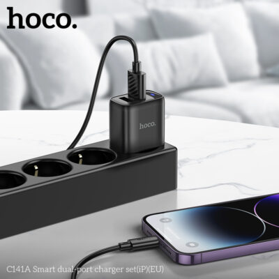 Bộ sạc hai cổng thông minh Hoco C141A(iP)(EU) Bộ sạc hai cổng thông minh Hoco C141A(iP)(EU) - Ảnh 10