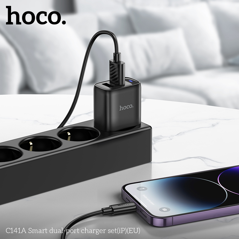 Bộ sạc hai cổng thông minh Hoco C141A(iP)(EU) - Ảnh 10