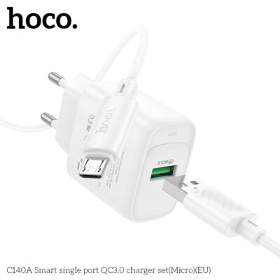 Bộ sạc thông minh Hoco QC3.0 cổng đơn C140A(Micro)(EU) - Ảnh 8