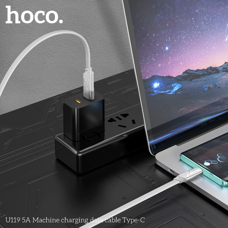 Cáp dữ liệu sạc Hoco 5A U119 Type-C - Ảnh 11