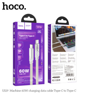 Cáp dữ liệu sạc Hoco 60W U119 Type-C sang Type-C - Ảnh 2