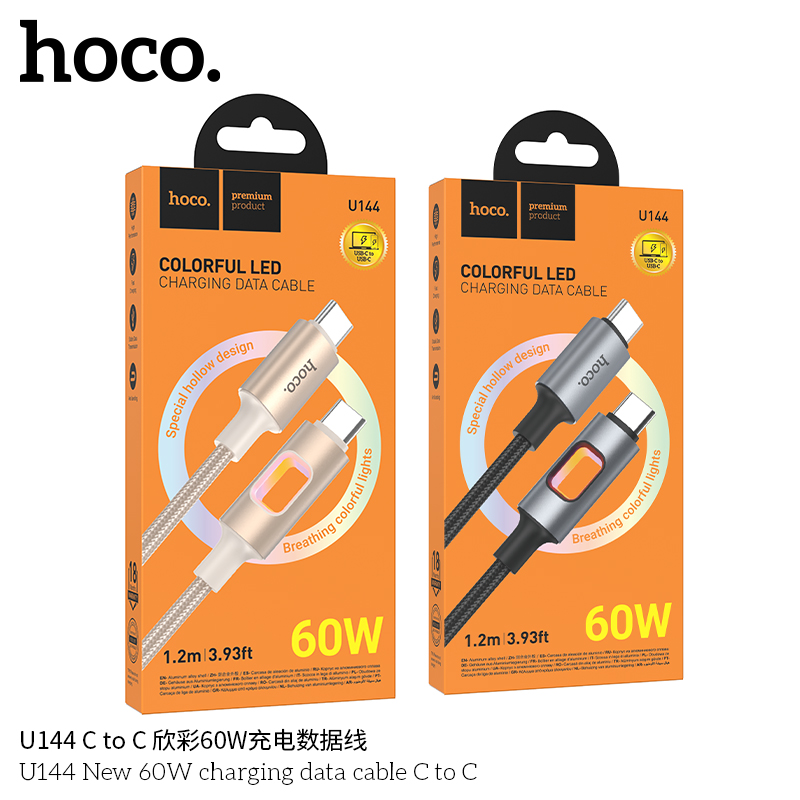 Cáp dữ liệu sạc Hoco U144 mới 60W C đến C