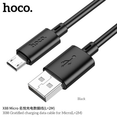 Cáp dữ liệu sạc Hoco X88 Gratified MỚI cho Micro (Dài = 2M) (có đóng gói) - Ảnh 6