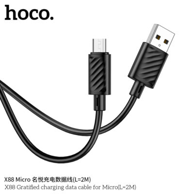 Cáp dữ liệu sạc Hoco X88 Gratified MỚI cho Micro (Dài = 2M) (có đóng gói) - Ảnh 8