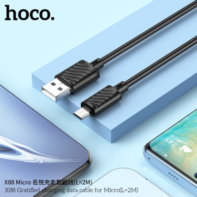 Cáp dữ liệu sạc Hoco X88 Gratified MỚI cho Micro (Dài = 2M) (có đóng gói) - Ảnh 10