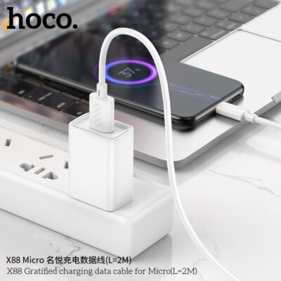 Cáp dữ liệu sạc Hoco X88 Gratified MỚI cho Micro (Dài = 2M) (có đóng gói) - Ảnh 11