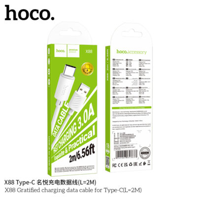 Cáp dữ liệu sạc Hoco X88 Gratified MỚI cho Type-C (Dài = 2M) (có đóng gói) Cáp dữ liệu sạc Hoco X88 Gratified MỚI cho Type-C (Dài = 2M) (có đóng gói) - Ảnh 2