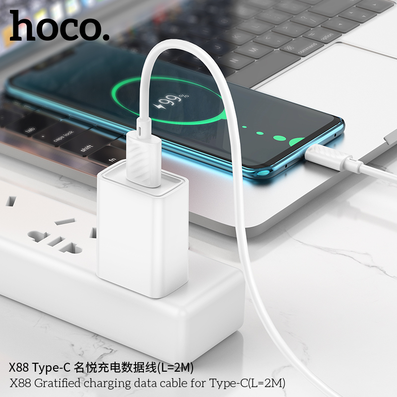 Cáp dữ liệu sạc Hoco X88 Gratified MỚI cho Type-C (Dài = 2M) (có đóng gói) Cáp dữ liệu sạc Hoco X88 Gratified MỚI cho Type-C (Dài = 2M) (có đóng gói) - Ảnh 11