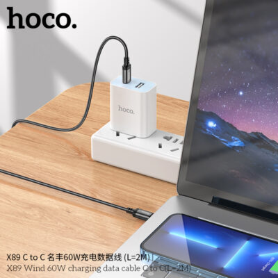 Cáp dữ liệu sạc Hoco X89 Wind 60W C đến C (Dài = 2M) Cáp dữ liệu sạc Hoco X89 Wind 60W C đến C (Dài = 2M) - Ảnh 8