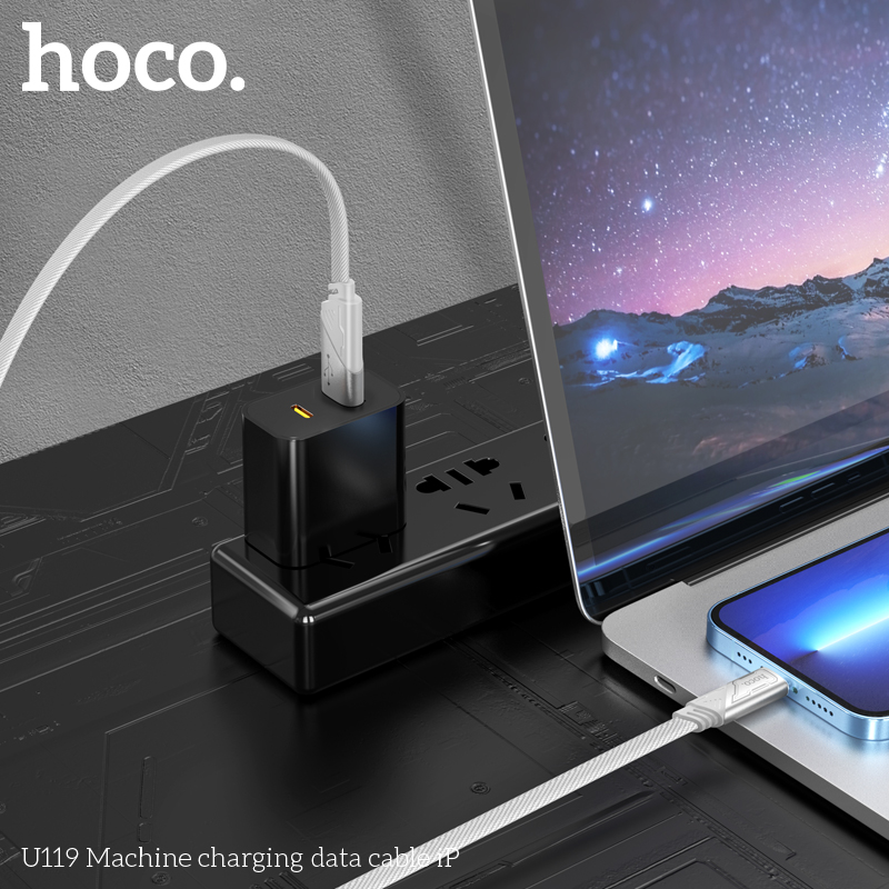 Cáp dữ liệu sạc Hoco U119 2.4A dài 1.2M Cho iP - Ảnh 2