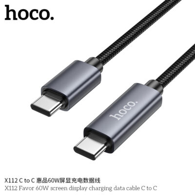 Cáp dữ liệu sạc màn hình Hoco X112 Favor 60W C đến C Cáp dữ liệu sạc màn hình Hoco X112 Favor 60W C đến C - Ảnh 5