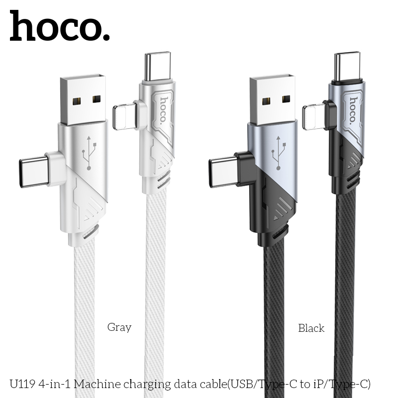Cáp dữ liệu sạc máy 4 trong 1 Hoco U119 - Ảnh 4