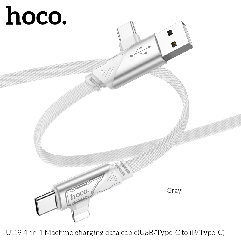 Cáp dữ liệu sạc máy 4 trong 1 Hoco U119 - Ảnh 5