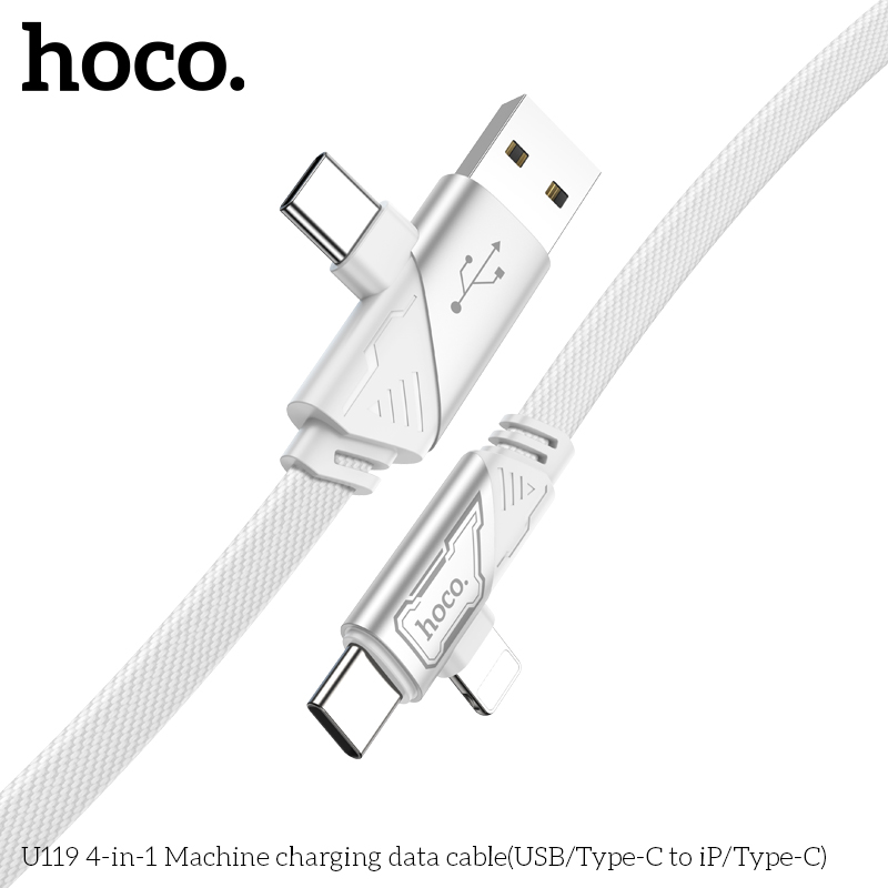 Cáp dữ liệu sạc máy 4 trong 1 Hoco U119 - Ảnh 7