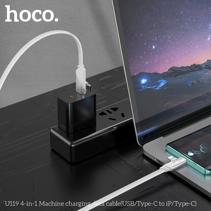 Cáp dữ liệu sạc máy 4 trong 1 Hoco U119 - Ảnh 11