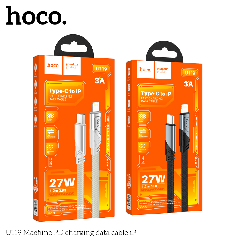 Cáp dữ liệu sạc nhanh Hoco Type-C to IP U119 PD