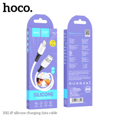 Cáp dữ liệu sạc silicone Hoco X82 Lightning 1M, 2.4A - Ảnh 2