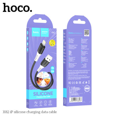 Cáp dữ liệu sạc silicone Hoco X82 Lightning 1M, 2.4A - Ảnh 3