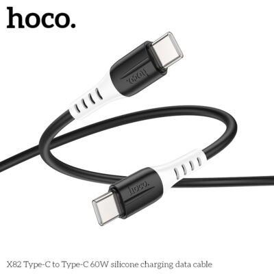 Cáp dữ liệu sạc silicone Hoco X82 Type-C đến Type-C 60W 1M , 60W 20V-3A , 3A - Ảnh 7