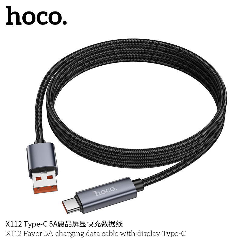 Cáp dữ liệu sạc Hoco X112 Favor 5A có màn hình Type-C - Ảnh 7