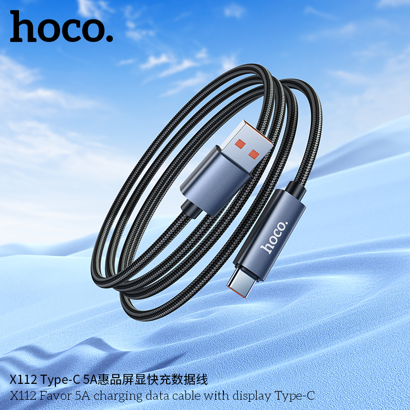 Cáp dữ liệu sạc Hoco X112 Favor 5A có màn hình Type-C - Ảnh 8