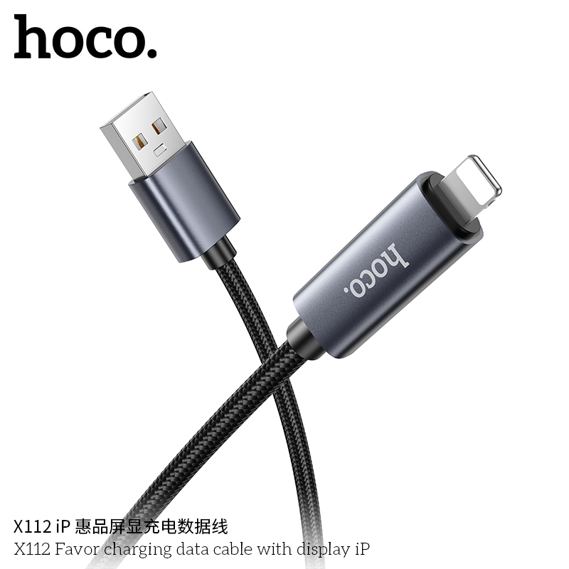 Cáp sạc dữ liệu Hoco X112 Favor có màn hình iP - Ảnh 3