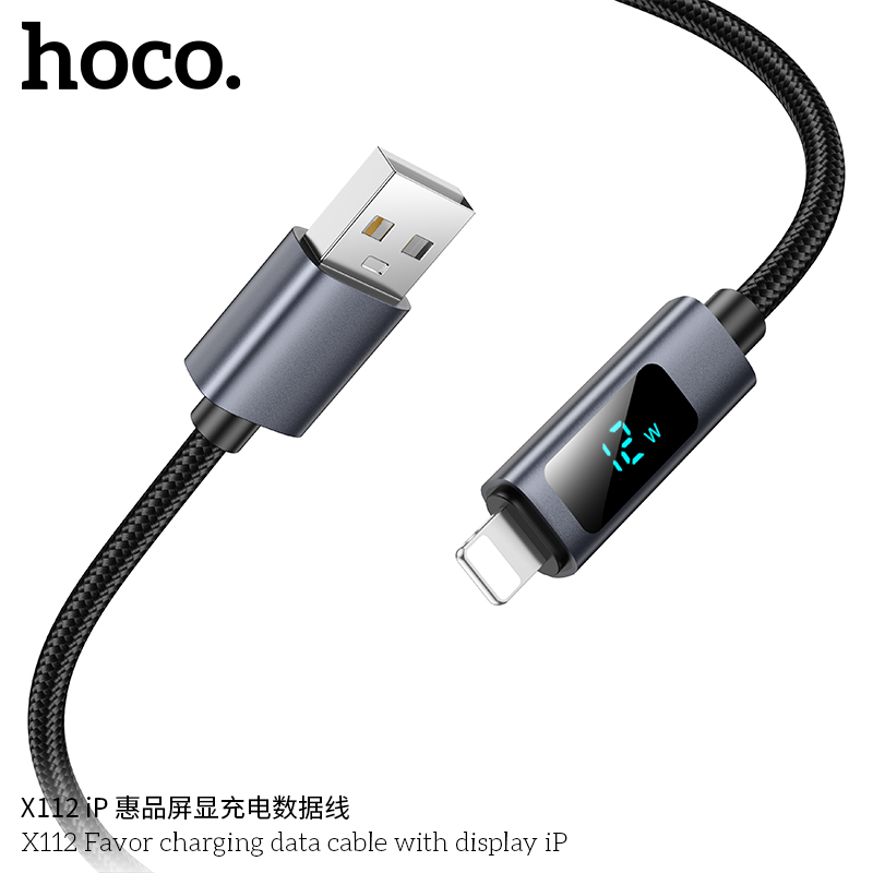 Cáp sạc dữ liệu Hoco X112 Favor có màn hình iP - Ảnh 4
