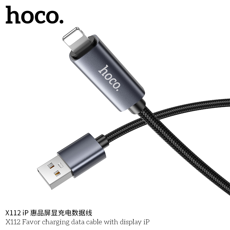 Cáp sạc dữ liệu Hoco X112 Favor có màn hình iP - Ảnh 6