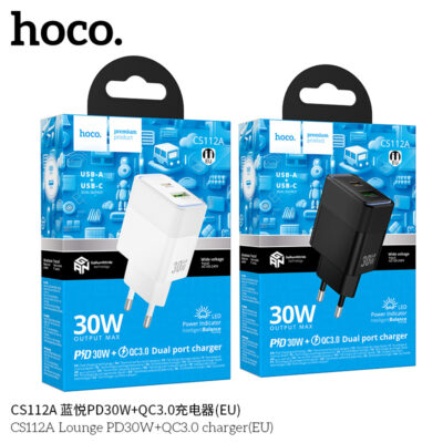 Cốc sạc Hoco CS112A Lounge PD30W+QC3.0 (chuẩn EU)