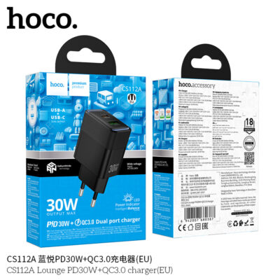 Cốc sạc Hoco CS112A Lounge PD30W+QC3.0 (chuẩn EU) Cốc sạc Hoco CS112A Lounge PD30W+QC3.0 (chuẩn EU) - Ảnh 2