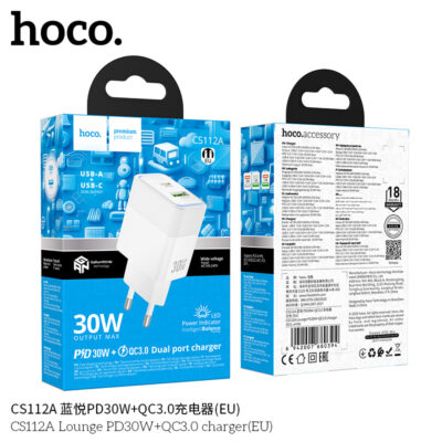 Cốc sạc Hoco CS112A Lounge PD30W+QC3.0 (chuẩn EU) Cốc sạc Hoco CS112A Lounge PD30W+QC3.0 (chuẩn EU) - Ảnh 3