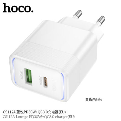 Cốc sạc Hoco CS112A Lounge PD30W+QC3.0 (chuẩn EU) Cốc sạc Hoco CS112A Lounge PD30W+QC3.0 (chuẩn EU) - Ảnh 5