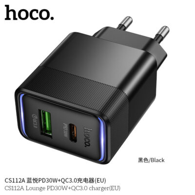 Cốc sạc Hoco CS112A Lounge PD30W+QC3.0 (chuẩn EU) Cốc sạc Hoco CS112A Lounge PD30W+QC3.0 (chuẩn EU) - Ảnh 6