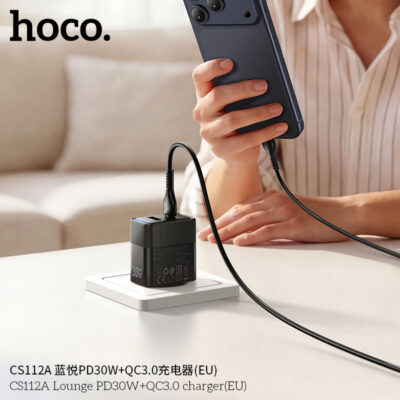 Cốc sạc Hoco CS112A Lounge PD30W+QC3.0 (chuẩn EU) Cốc sạc Hoco CS112A Lounge PD30W+QC3.0 (chuẩn EU) - Ảnh 10