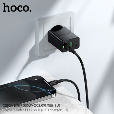 Cốc sạc Hoco CS95A Leader PD30W+QC3.0 MỚI (EU) - Ảnh 8