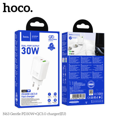 Cốc sạc Hoco N63 Gentle PD30W+QC3.0(EU) - Ảnh 2
