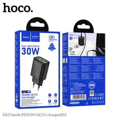 Cốc sạc Hoco N63 Gentle PD30W+QC3.0(EU) - Ảnh 3