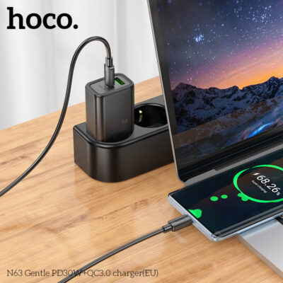 Cốc sạc Hoco N63 Gentle PD30W+QC3.0(EU) - Ảnh 5