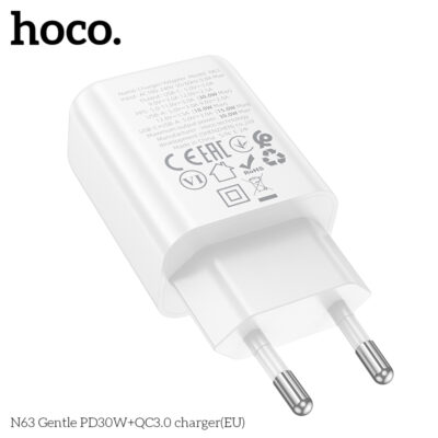 Cốc sạc Hoco N63 Gentle PD30W+QC3.0(EU) - Ảnh 6