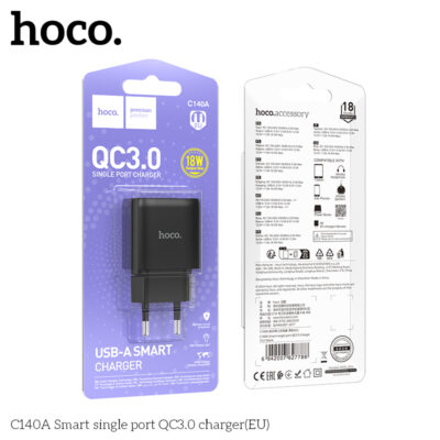Cốc sạc Hoco QC3.0 cổng đơn thông minh C140A (EU) Cốc sạc Hoco QC3.0 cổng đơn thông minh C140A (EU) - Ảnh 3