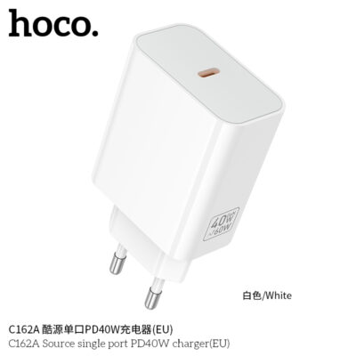 Cốc sạc PD40W Hoco C162A một cổng (chuẩn EU) - Ảnh 2