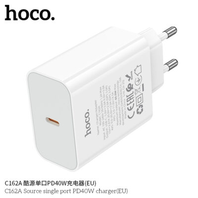 Cốc sạc PD40W Hoco C162A một cổng (chuẩn EU) - Ảnh 3