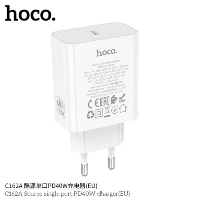 Cốc sạc PD40W Hoco C162A một cổng (chuẩn EU) - Ảnh 5