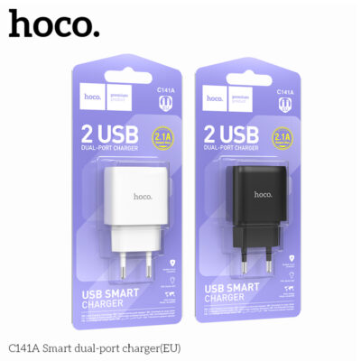 Cốc sạc hai cổng thông minh Hoco C141A (EU)